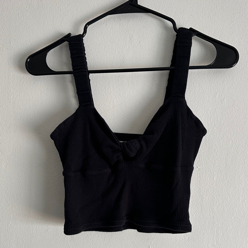 Billabong Black Knotted Crop Top